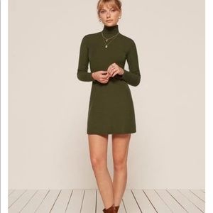 REFORMATION | ARMY GREEN ROBERTS DRESS S
